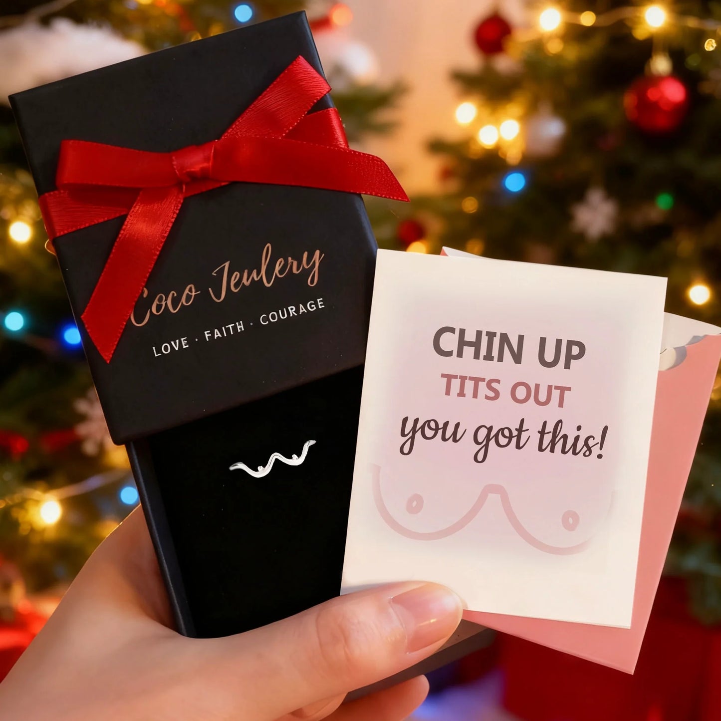 Empowerment Chin Up Tits Out Silver Boobie Ring