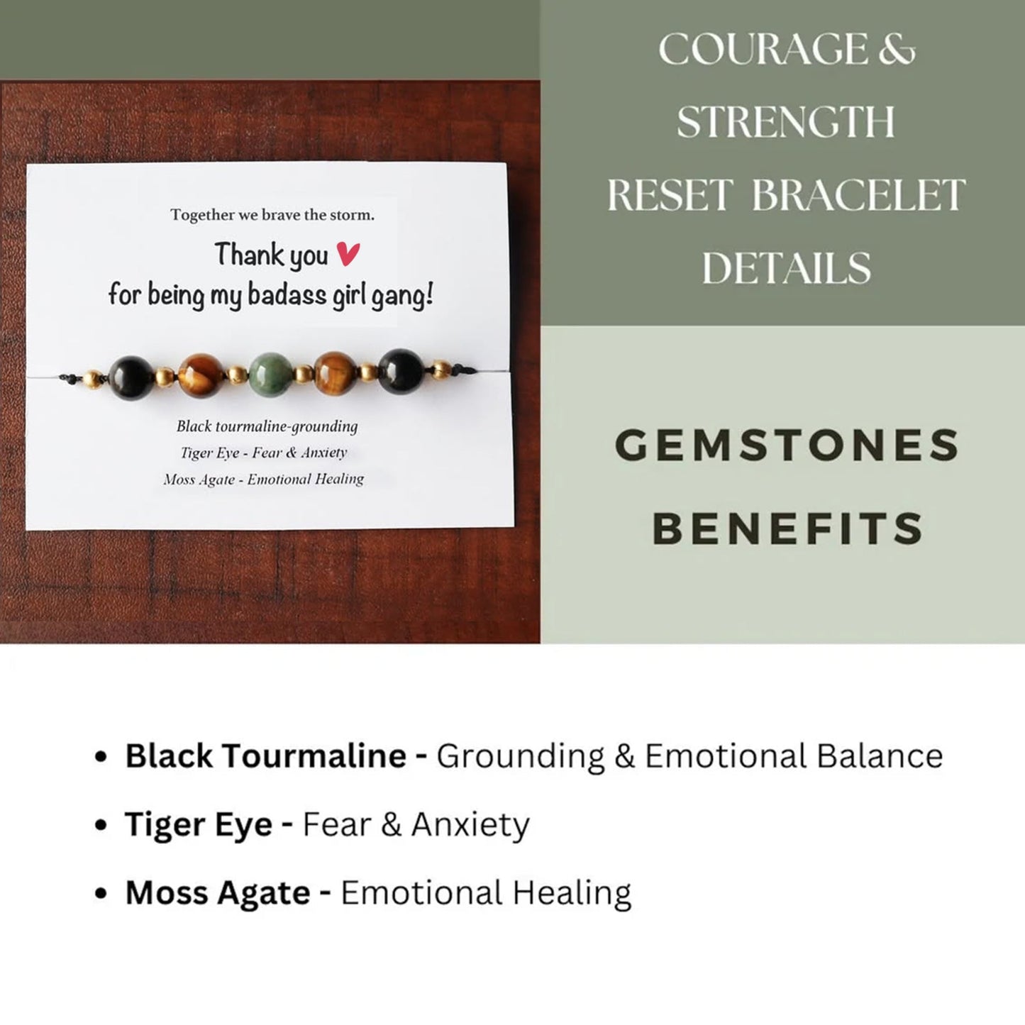 'Small Circle of Friend' Courage and Strength Crystal Bracelet
