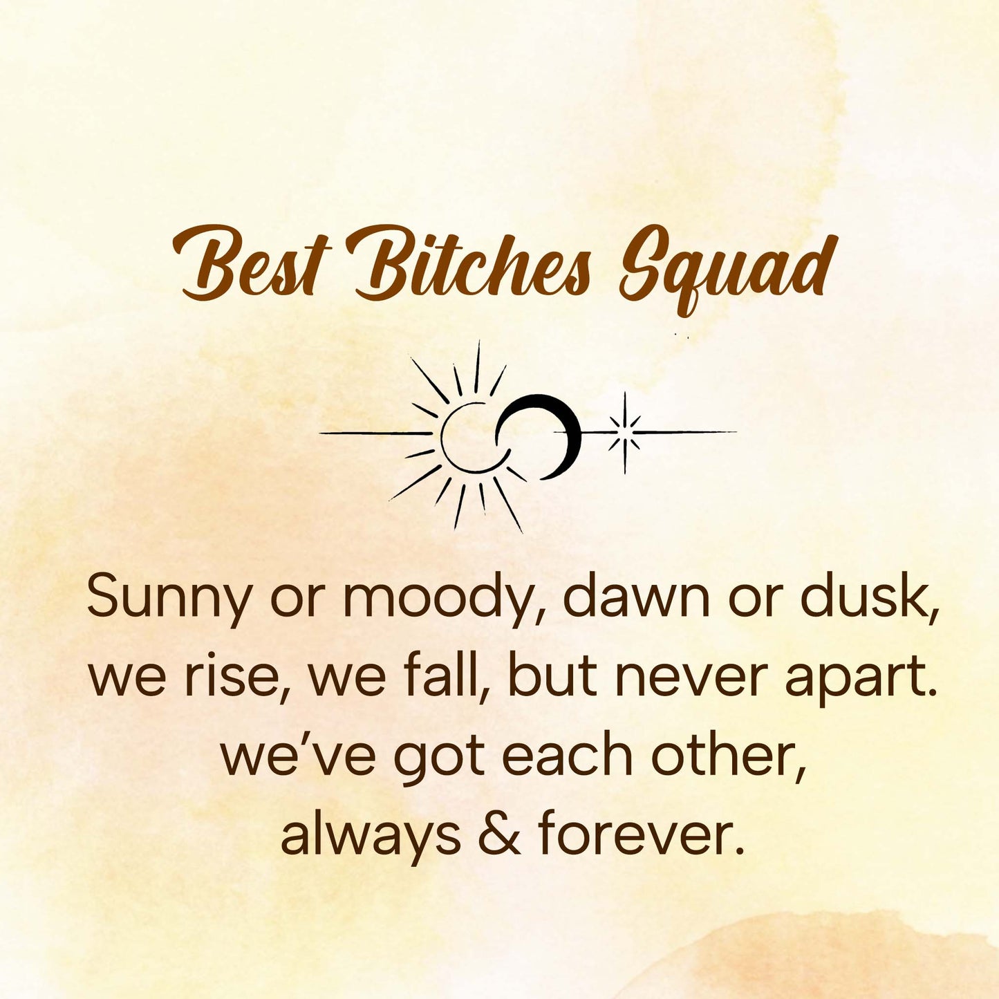 Best Bitches Sun and Moon Squad Necklace