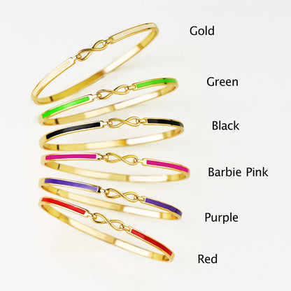 Best Bitches Forever Infinity Enamel Bangle Bracelet