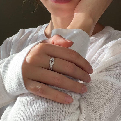 Mother & Daughter Square Knot Ring