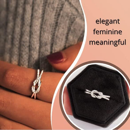 Mother & Daughter Square Knot Ring