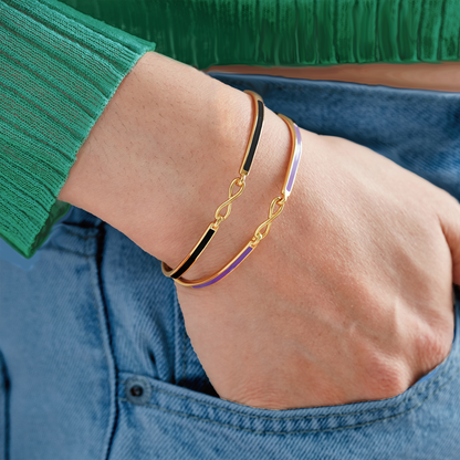 Best Bitches Forever Infinity Enamel Bangle Bracelet