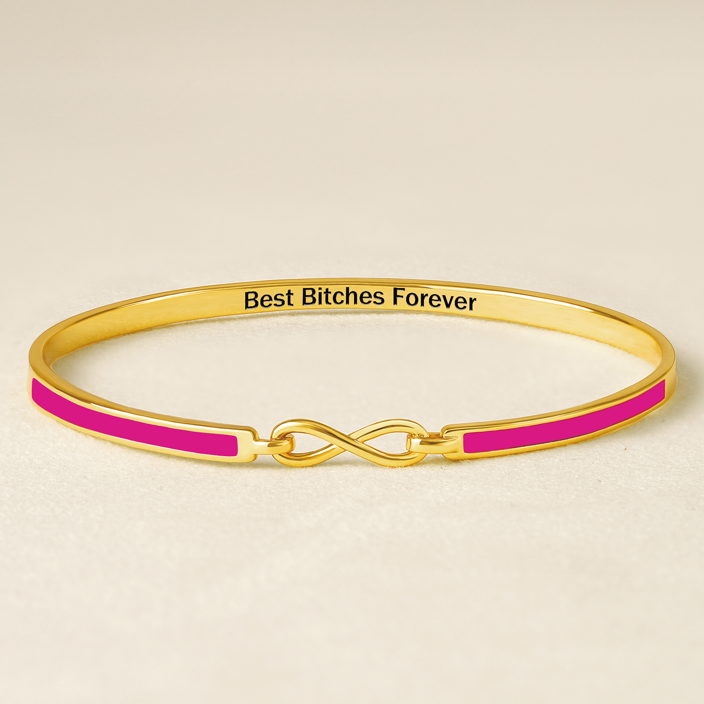Best Bitches Forever Infinity Enamel Bangle Bracelet