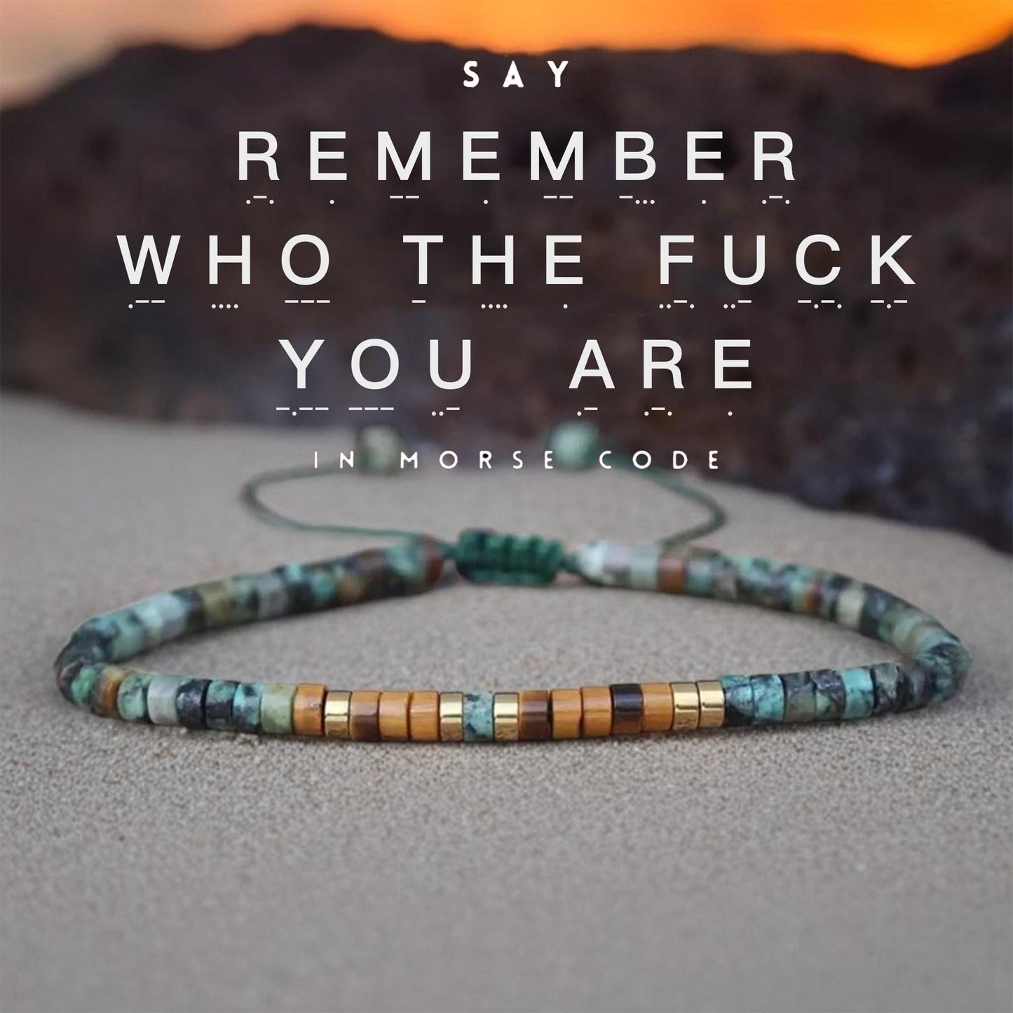 'Remember Who The Fuck You Are' Morse code Bracelet