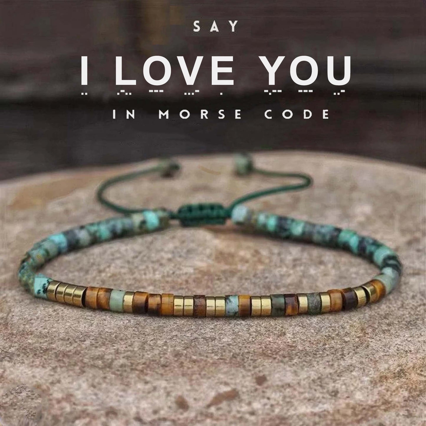 'I Love You' Morse code Bracelet