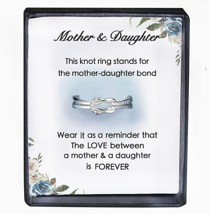 Mother & Daughter Square Knot Ring