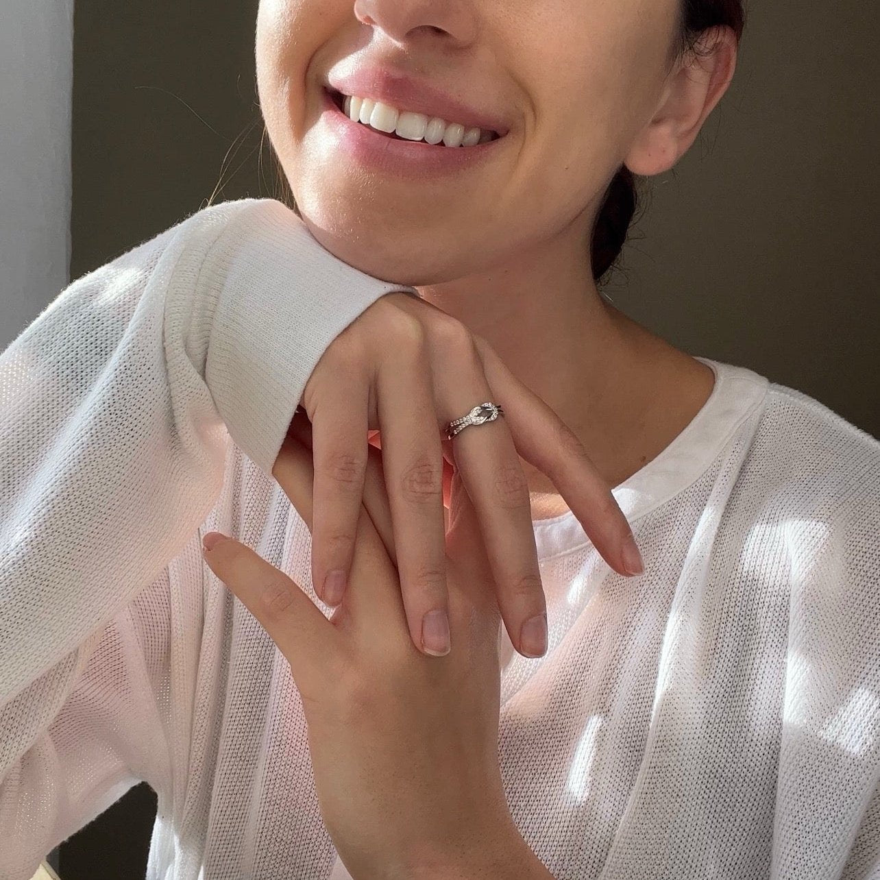 Mother & Daughter Square Knot Ring