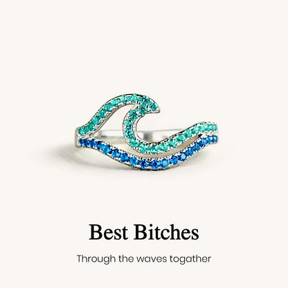 Best Bi♥︎ches Dual Waves Friendship Ring