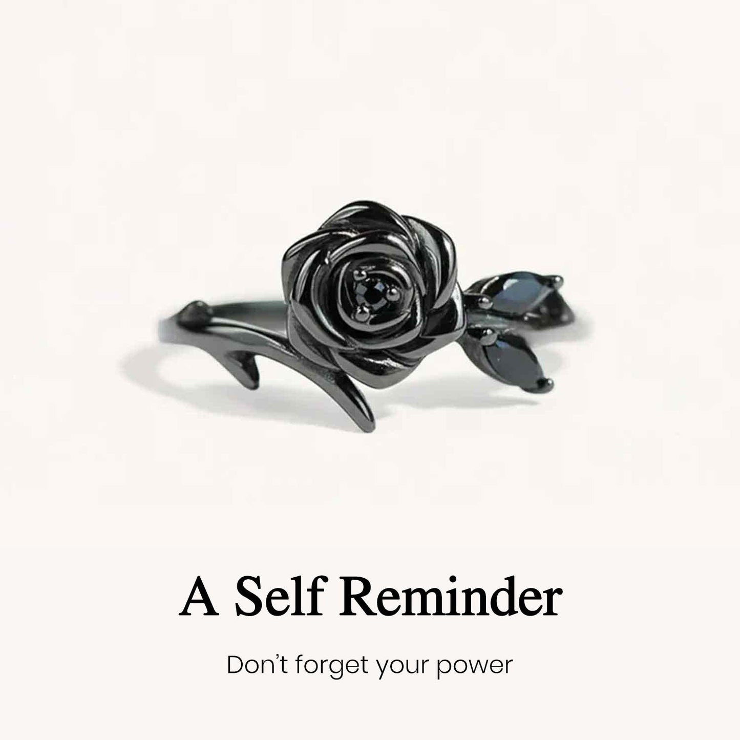 Burned and Survived Black Rose Self-Love Ring