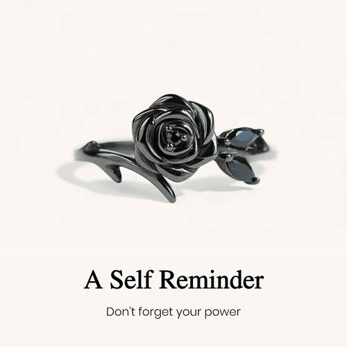 Burned and Survived Black Rose Self-Love Ring
