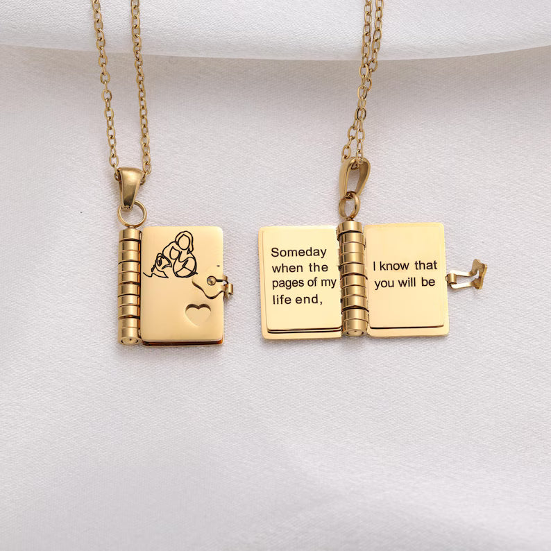To My Granddaughter Story Book Necklace