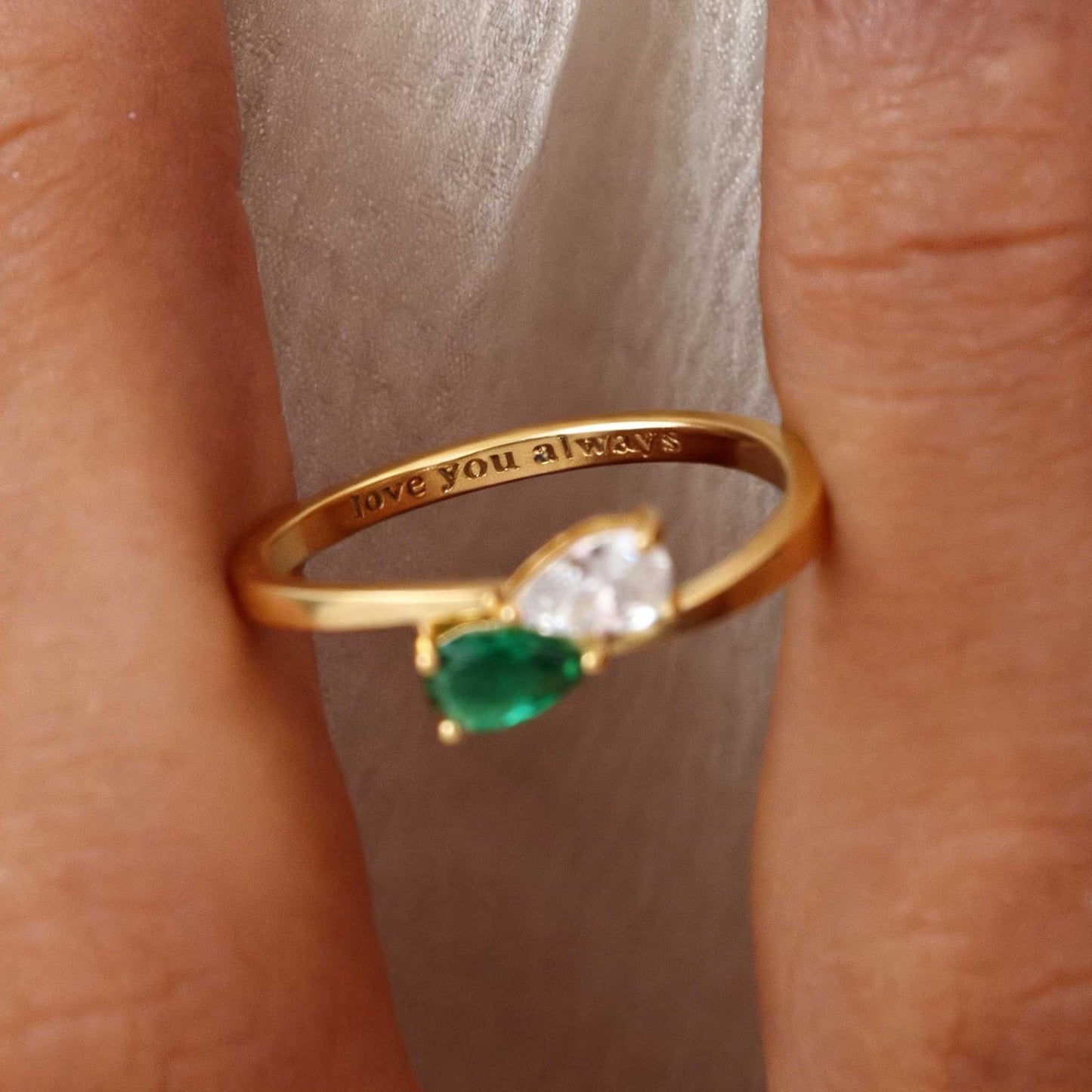 Custom Adjustable Birthstone Ring