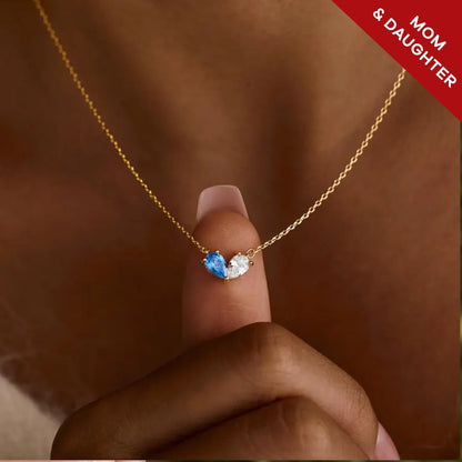 Custom Heart Birthstone Necklace