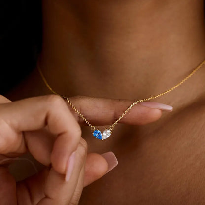 Custom Heart Birthstone Necklace