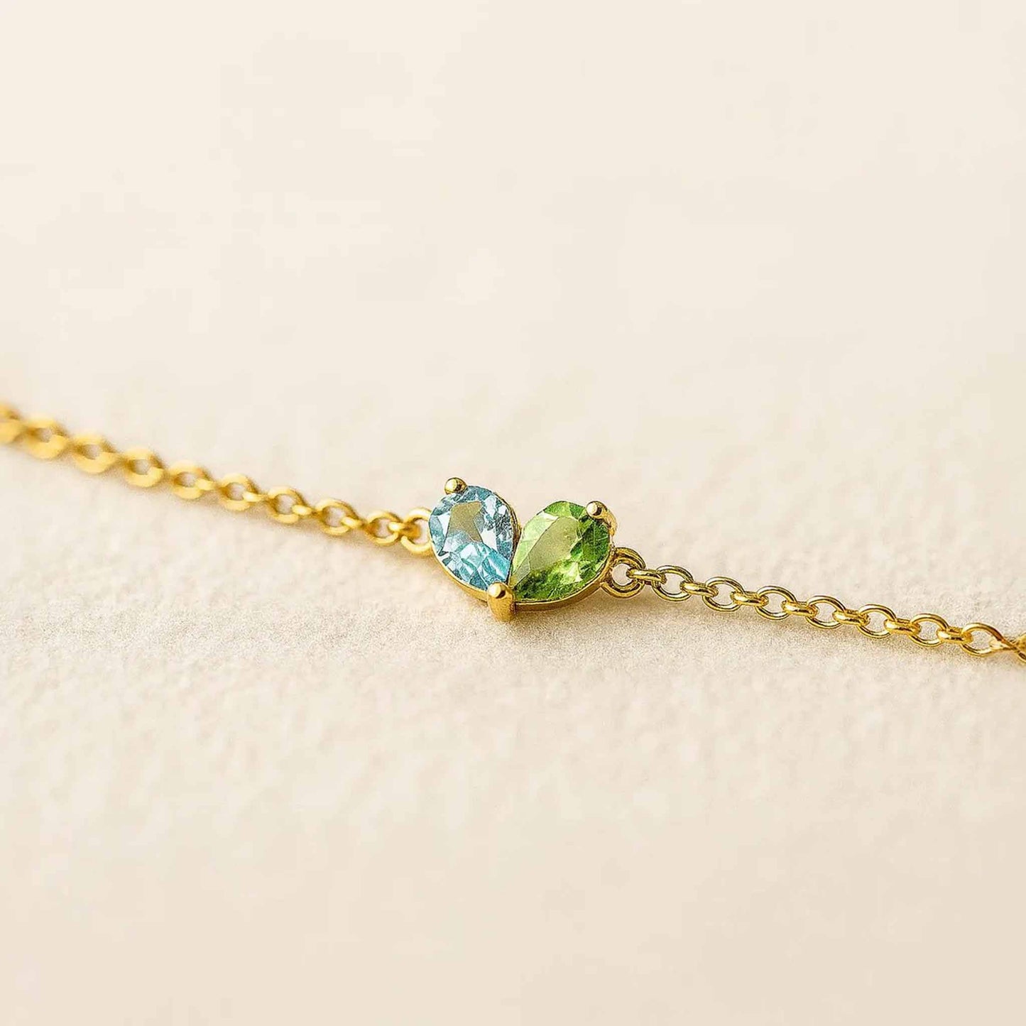 Custom Heart Birthstone Bracelet