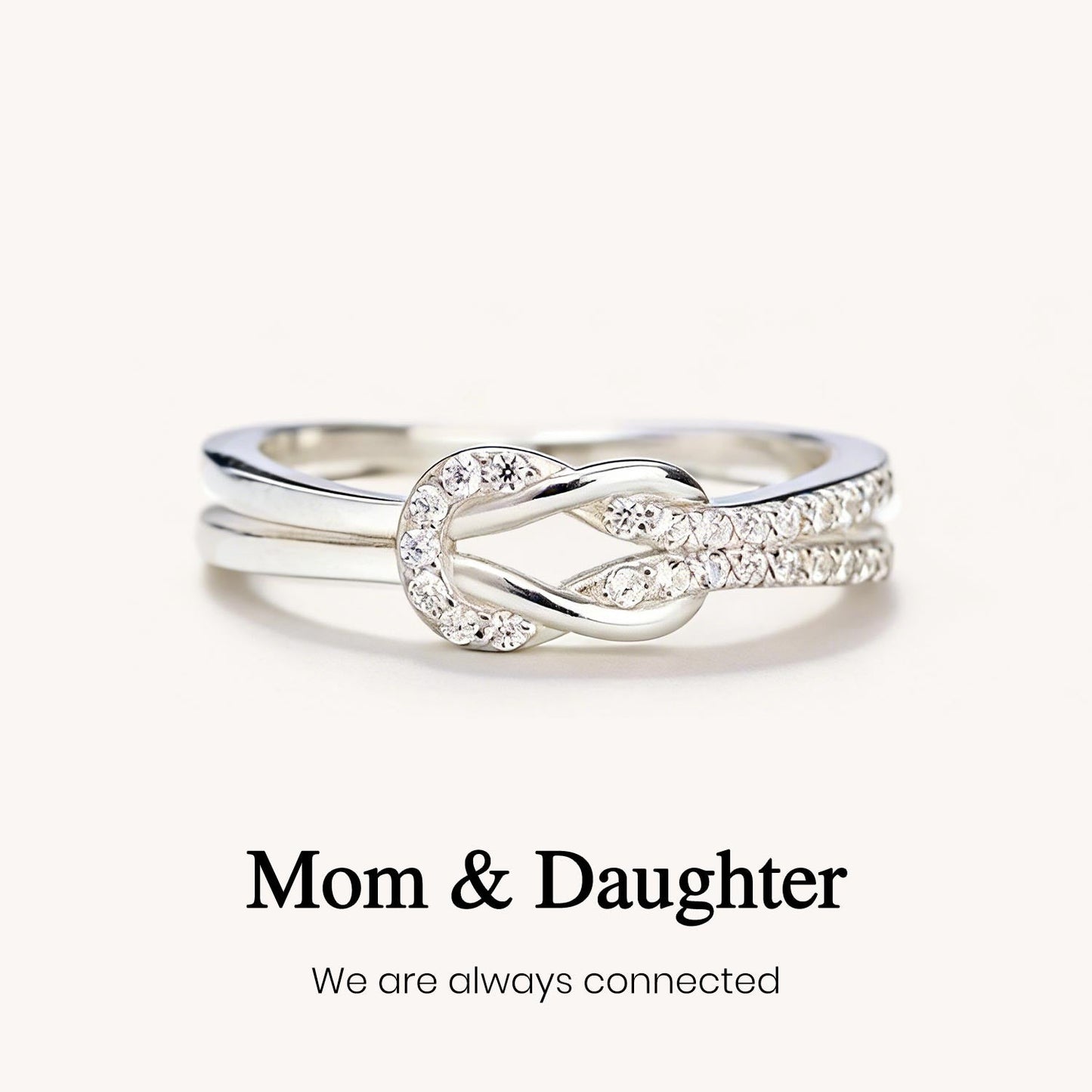 Mother & Daughter Square Knot Ring