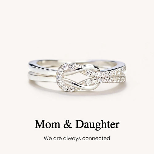 Mother & Daughter Square Knot Ring