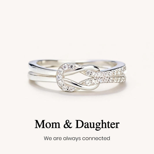 Mother & Daughter Square Knot Ring