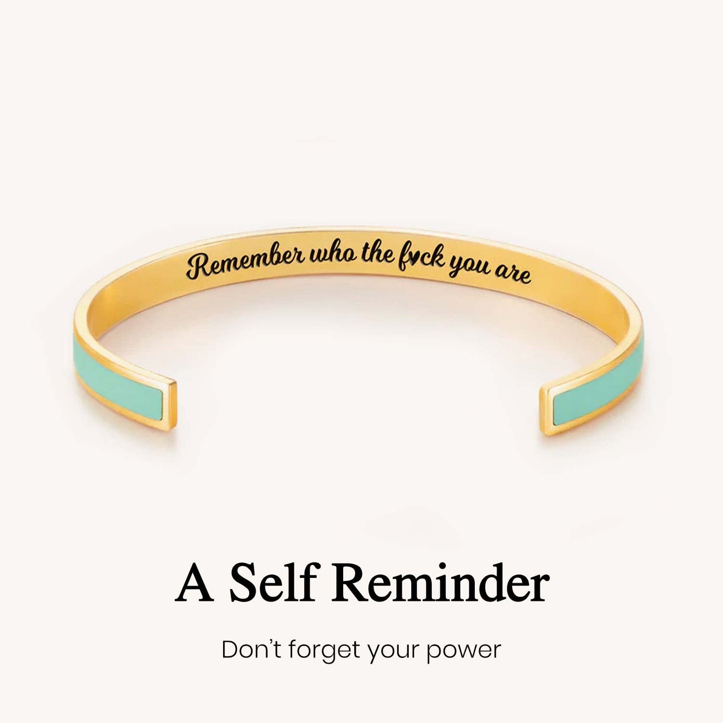 Remember Who the Fuck You're Motivational Color Cuff Bangle Bracelet