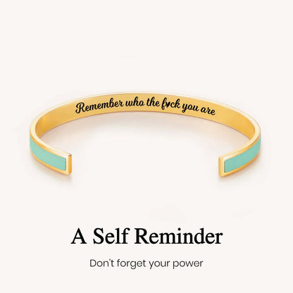 Remember Who the Fuck You're Motivational Color Cuff Bangle Bracelet