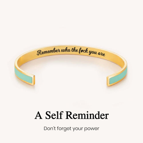 Remember Who the Fuck You're Motivational Color Cuff Bangle Bracelet