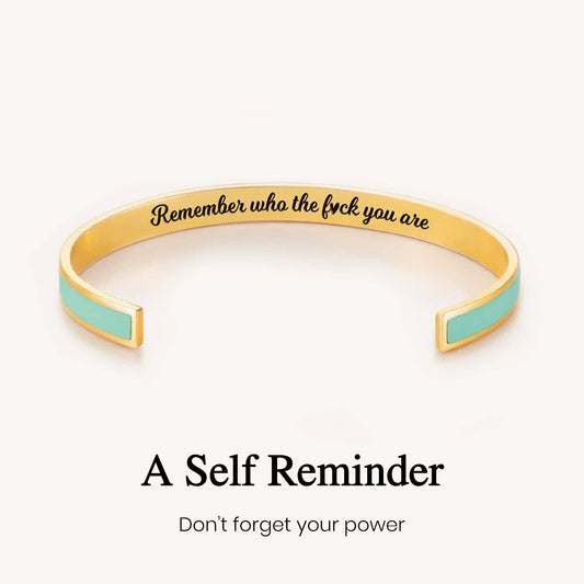 Remember Who the Fuck You're Motivational Color Cuff Bangle Bracelet