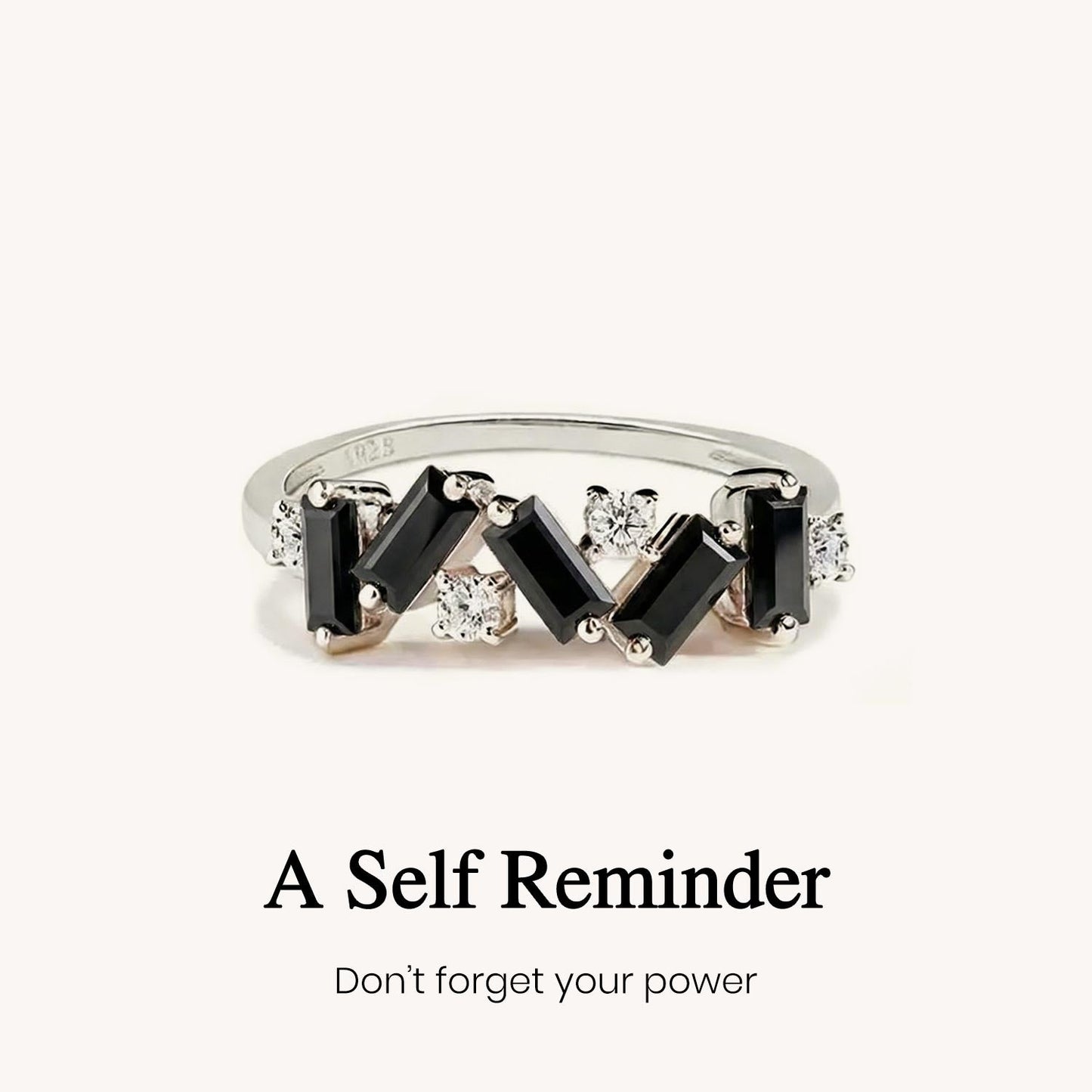 Self Love Broken Pieces Black Band Ring