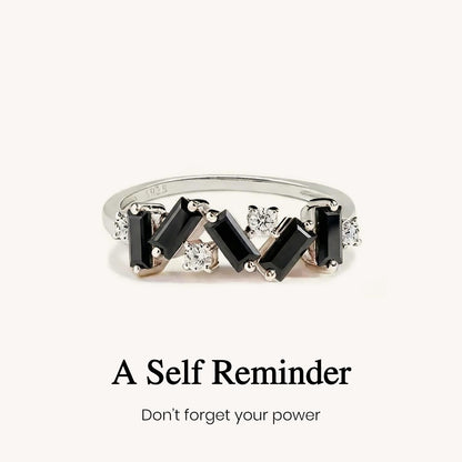 Self Love Broken Pieces Black Band Ring