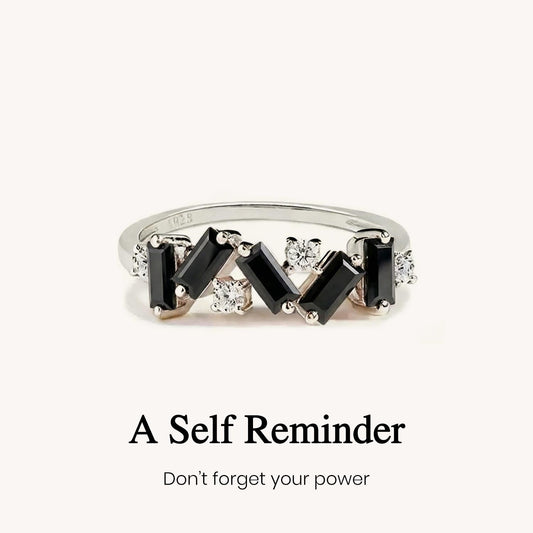 Self Love Broken Pieces Black Band Ring