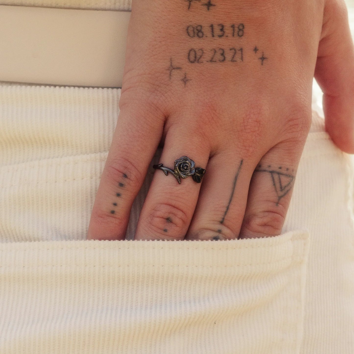Strong As Fuck Black Rose Self-Love Ring