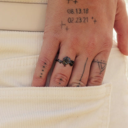 Strong As Fuck Black Rose Self-Love Ring