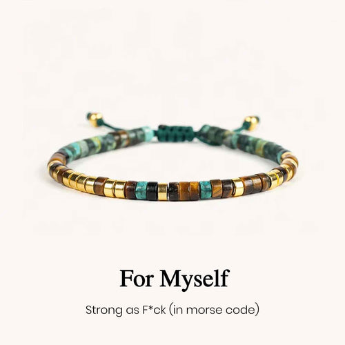 'Strong As Fuck' Morse code Motivational Bracelet