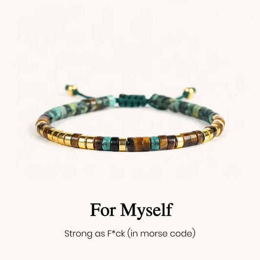 'Strong As Fuck' Morse code Motivational Bracelet
