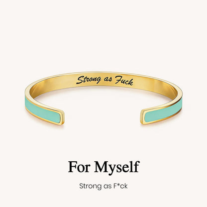Strong As Fuck Self-Love Mantra Color Cuff Bracelet