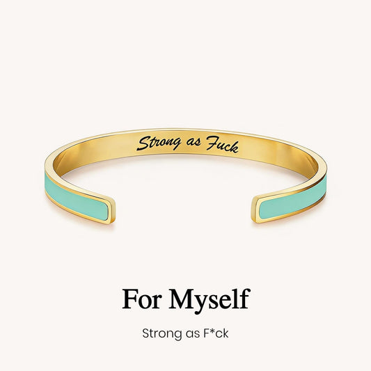 Strong As Fuck Self-Love Mantra Color Cuff Bracelet