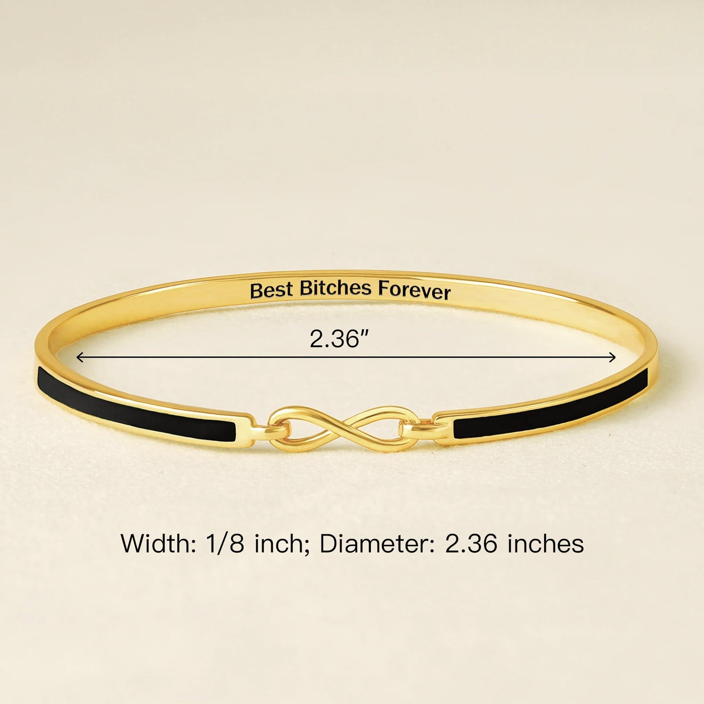Best Bitches Forever Infinity Enamel Bangle Bracelet