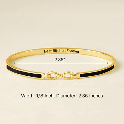 Best Bitches Forever Infinity Enamel Bangle Bracelet