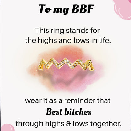 Best Bi♥︎ches Highs And Lows Ring