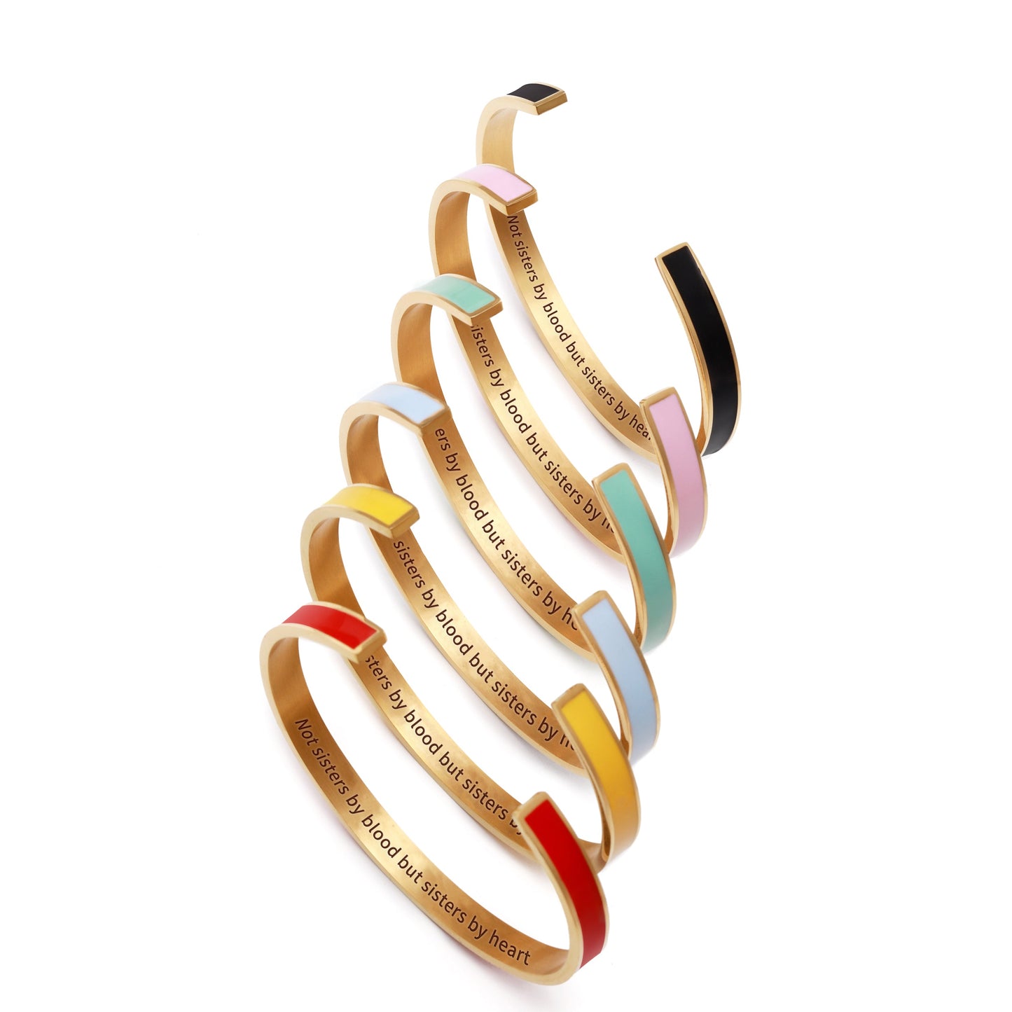 Not Sisters By Blood But Sisters By Heart Multiple Color Cuff Bracelet