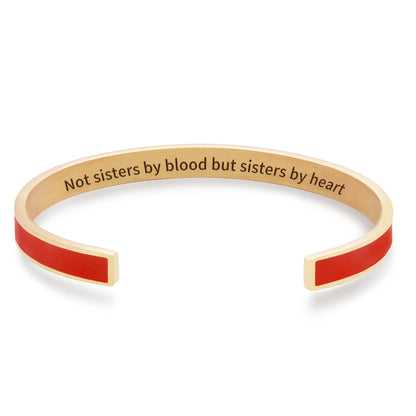 Not Sisters By Blood But Sisters By Heart Multiple Color Cuff Bracelet